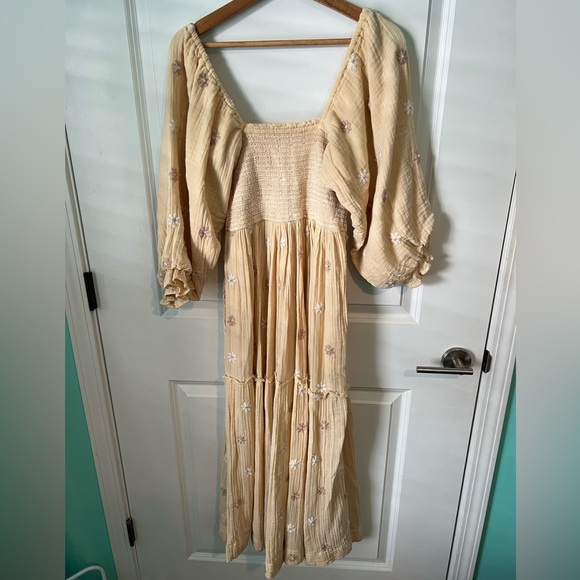 Free People Dahlia Embroidered Maxi Dress - mordernwear.com